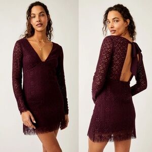 NWT Free People Honey Honey Mini Dress Purple Sz 10